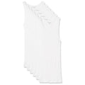 Amazon Essentials Men's Lightweight Tank Undershirts, Pack of 6, White, Large