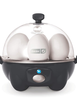 DASH Rapid Egg Cooker: 7 Egg Capacity Electric Egg Cooker for Hard Boiled Eggs, Poached Eggs, Scrambled Eggs, or Omelets with Auto Shut Off Feature   Black'