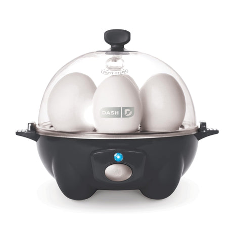 DASH Rapid Egg Cooker: 7 Egg Capacity Electric Egg Cooker for Hard Boiled Eggs, Poached Eggs, Scrambled Eggs, or Omelets with Auto Shut Off Feature   Black'