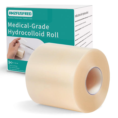 Hydrocolloid Roll for Wound Care Skin-Friendly Self Adhesive 2in x 12ft | Cut-to-Size Waterproof Hydrocolloid Bandages with Flexible Fit for Minor Wounds, Blisters, Pimples, and Friction