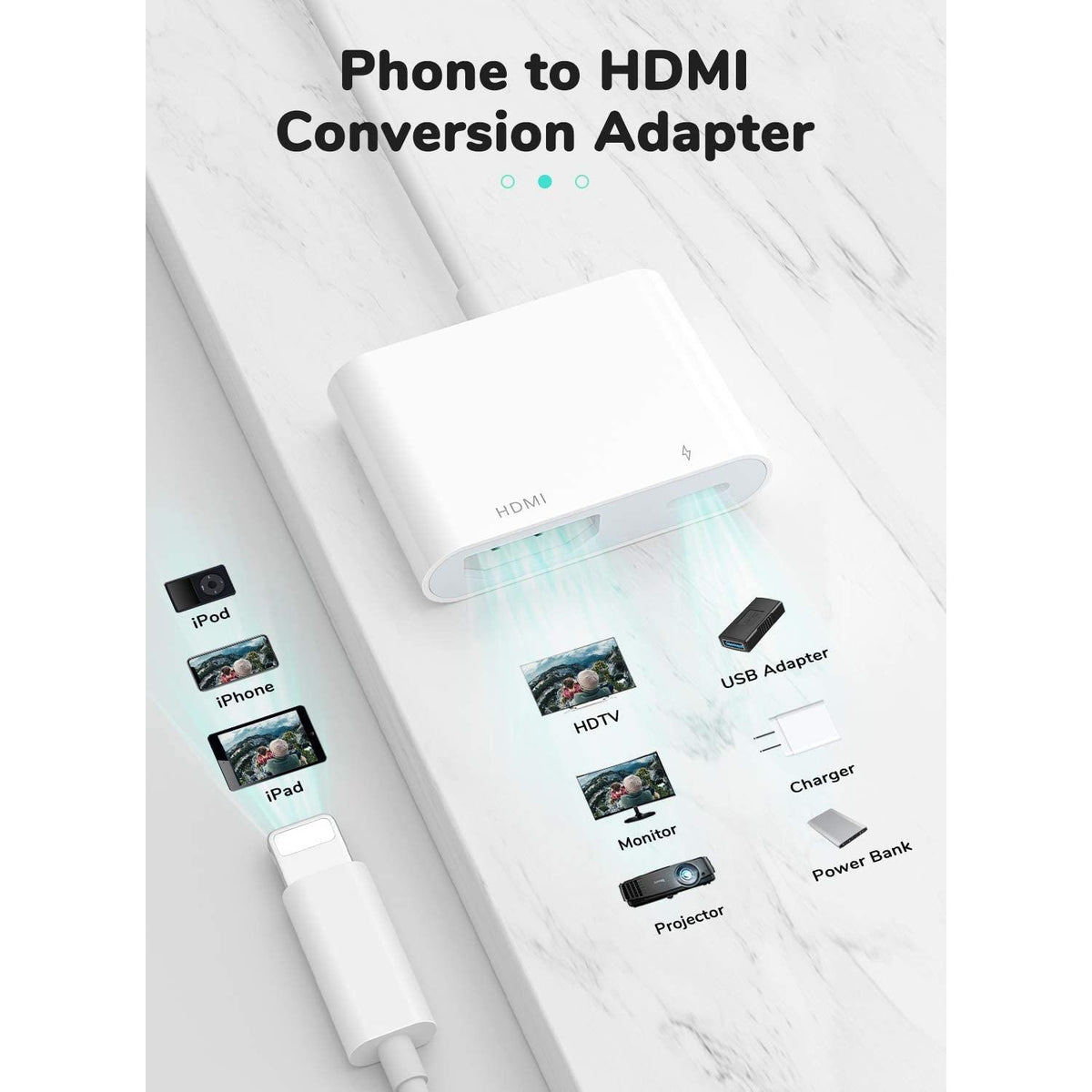Apple MFi Certified Lightning to HDMI Digital AV Adapter 1080P HD Video HDMI Sync Screen Connector Cable with Charging Port Compatible with iPhone 14/13/12/11/ X/ 8/7/ iPad on HDTV/Projector/Monitor