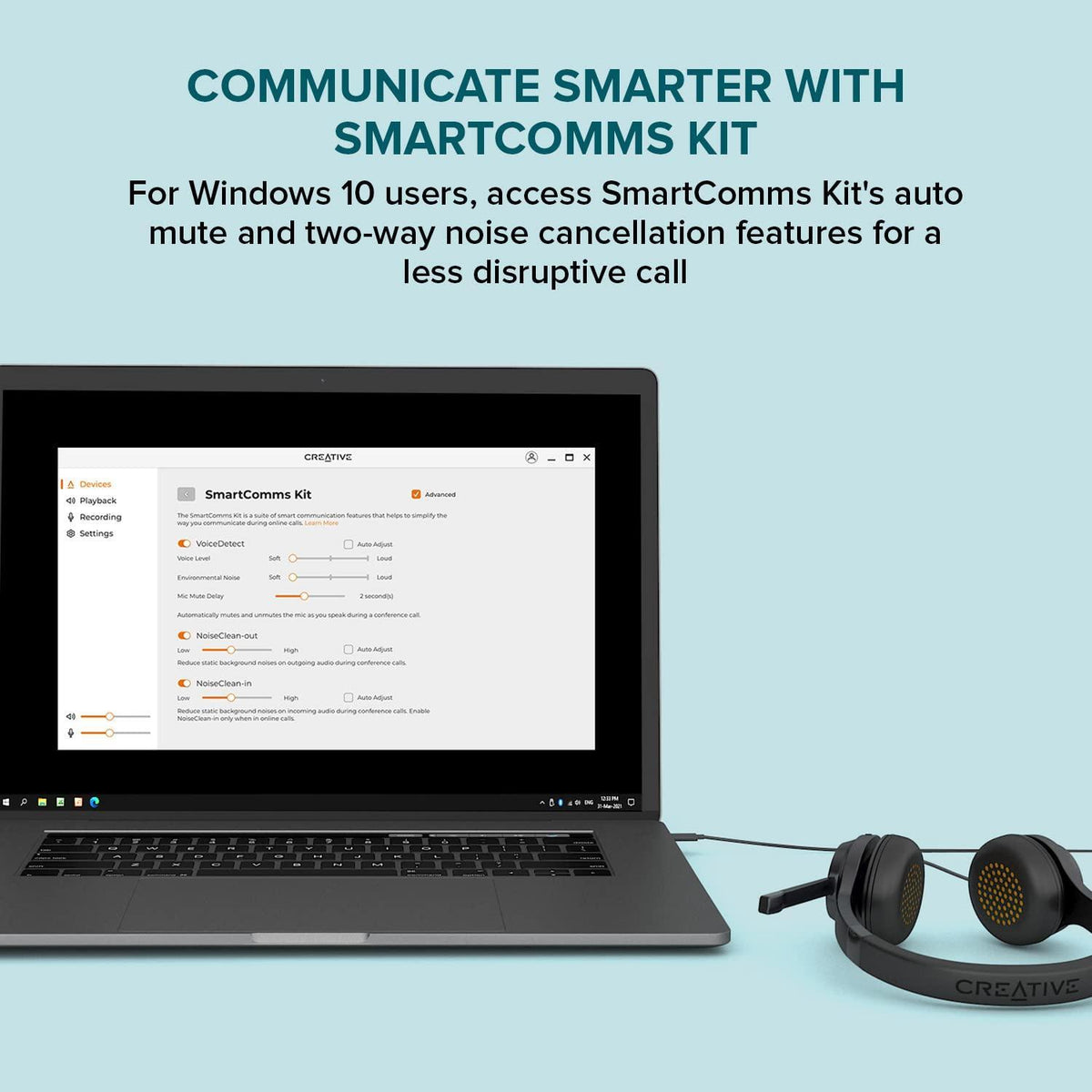 Creative Chat USB On-Ear Headset with Swivel-to-Mute Noise-Cancelling Boom Mic, Mic-Monitoring, SmartComms Kit, Playback and Calls Control for PC, Mac, Consoles