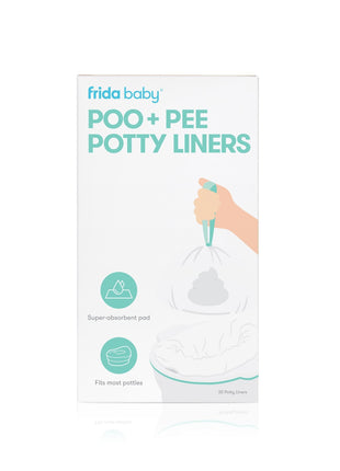 Frida Baby Poo + Pee Potty Liners, Leak-Proof, Super-Absorbent Liners Potty Bags, Fits Most Potty Chairs for Easy Cleanup, 30 Count