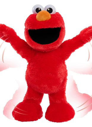 Sesame Street Elmo Slide Singing and Dancing 14-inch Plush, Pretend Play, Interactive Toy, Kids Toys for Ages 2 Up by Just Play