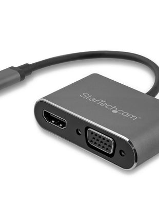 StarTech.com USB-C to VGA and HDMI Adapter - 2-in-1 - 4K 30Hz - Space Grey - Windows & Mac Compatible (CDP2HDVGA)