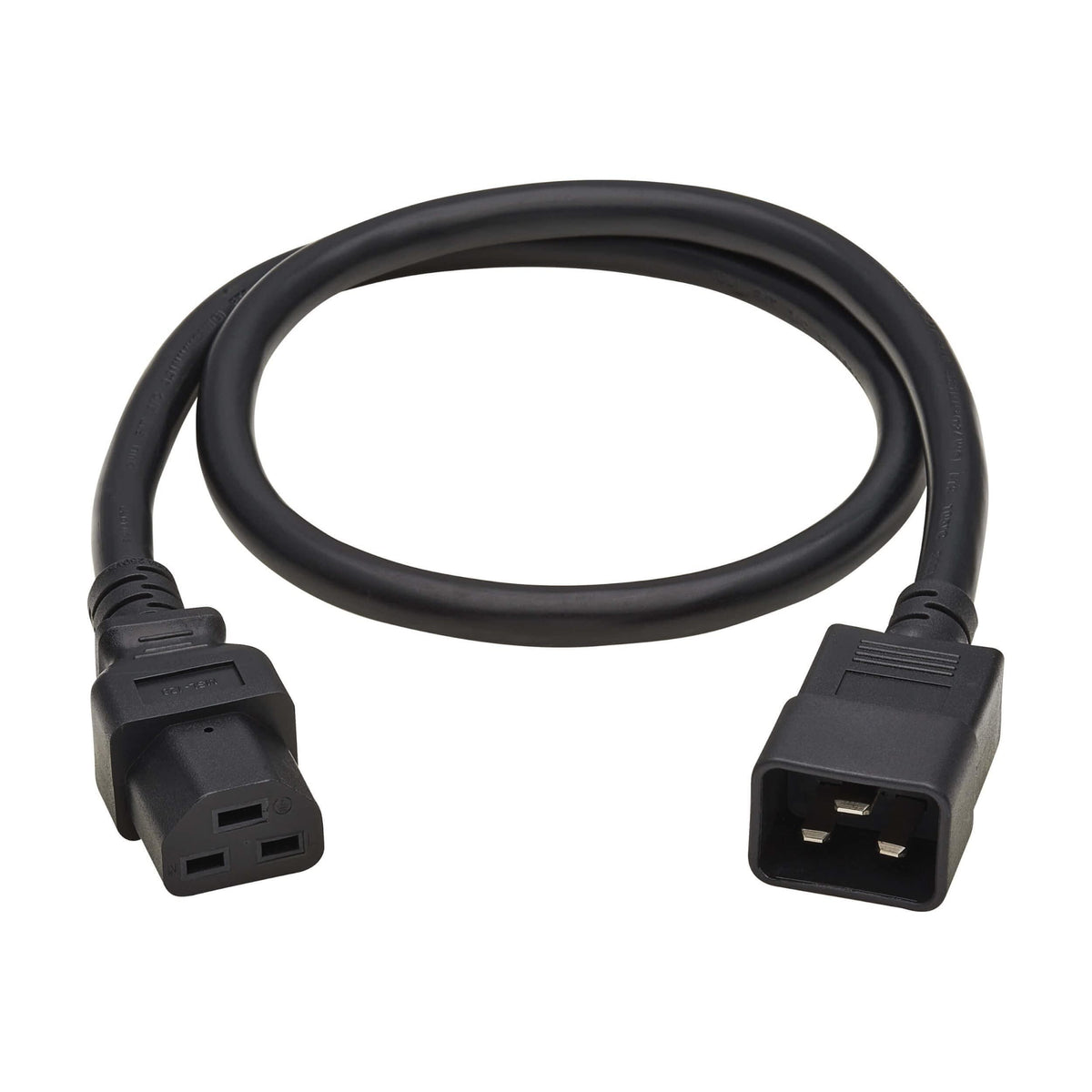 Tripp Lite C20 to C21 Power Extension Cord, 3 Feet / 0.9 Meters, 20 Amps, 250 Volts, 12 AWG, Heavy Duty Jacket, Black, IEC-320-C20 to IEC-320-C21, Manufacturer's Warranty (P035-003)