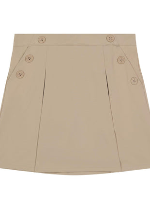Nautica Little Girls' School Uniform Stretch Poplin Scooter, Khaki, 6
