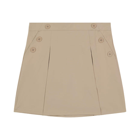 Nautica Little Girls' School Uniform Stretch Poplin Scooter, Khaki, 6