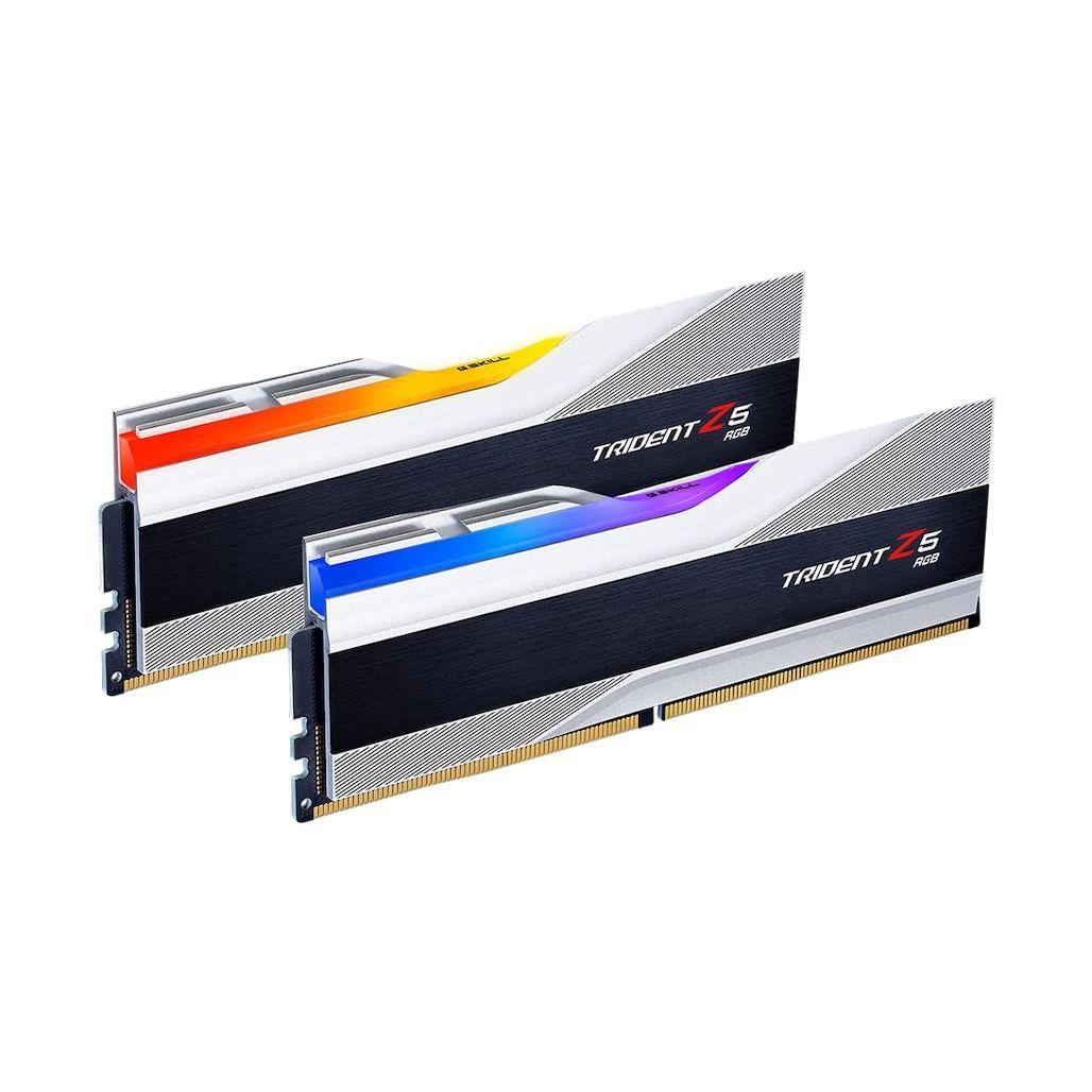 G.SKILL Trident Z5 RGB Series (Intel XMP 3.0) DDR5 RAM 32GB (2X 16GB) 6000MT/s CL36-36-36-96 1.35V Desktop Computer Memory U-DIMM - Metallic Silver (F5-6000J3636F16GX2-TZ5RS)