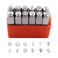 Tlimus 12pcs Plant Theme Metal Stamping kit, 6MM (1/4”) Metal Punch Stamping Kit DIY Arts and Crafts Supplies Metal Stamping Accessories, Leather, Wood for Jewelry Stamping kit