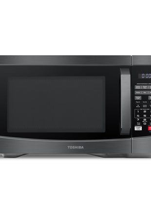TOSHIBA EM131A5C BS Countertop Microwave Ovens 1.2 Cu Ft, 12.4 inch Removable Turntable Smart Humidity Sensor 12 Auto Menus Mute Function ECO Mode Easy Clean Interior Black Color 1000W