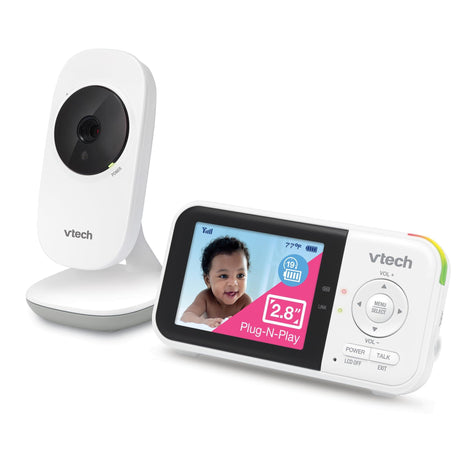 VTech Baby Monitor No WiFi – 19Hr Video Battery, 1000ft Range, Night Vision, Two-Way Talk, Temperature Sensor, Sound-Activated Screen, Lullabies | VM819