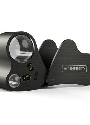 AC Infinity Jewelers Loupe, Pocket Magnifying Glass with LED Light & Dual Lenses, 30x 60x Zoom for Jewelry, Watches, Coins, Stamps, Plant Buds