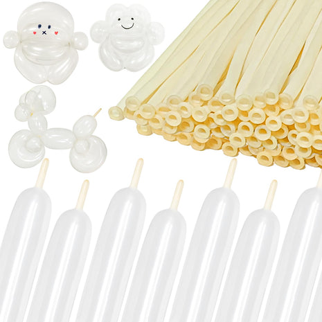 260 Clear Long Balloons for Animals, Thickening Skinny Latex Twisting for Arch Modeling Magic Clown Birthday Wedding Party Decorations 100pcs