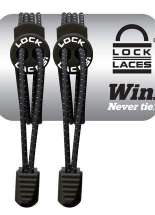 LOCK LACES (Elastic Shoelace and Fastening System) (Black)