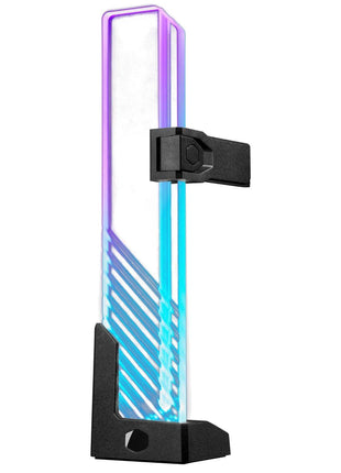 Cooler Master Atlas ARGB GPU Support Bracket, Aluminum Magnets Stand, Infinity Mirror Design, ARGB Tempered Glass, Up to RTX 4090 Support, Dual-Axis Mode Vertical | Horizontal.