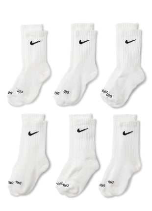 Nike Dri-Fit Performance Basic Crew (Toddler/Little Kid) White 5-7 (10 Toddler-3 Little Kid)