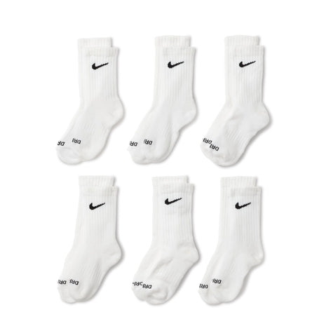 Nike Dri-Fit Performance Basic Crew (Toddler/Little Kid) White 5-7 (10 Toddler-3 Little Kid)