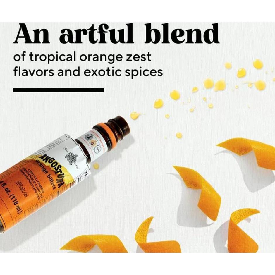 Kingston: Angostura Bitters Original and Orange Bitters (Combo- Pack) - 4oz Bottles, Aromatic and Citrus Infused. Bundled in Kingston safe packaging