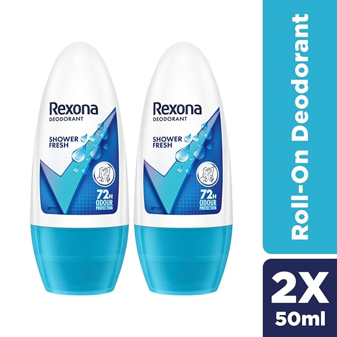 Rexona Shower Fresh Underarm Roll On Deodorant For Women|| 50 ml+Rexona Shower Fresh Underarm Roll On Deodorant For Women|| 50 ml