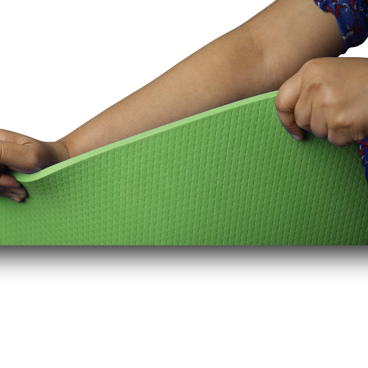 ZUSTLE 10MM Extra Thick Yoga Mat for Men and Women with Anti-Slip, Light Weight, Extra Large Made by EVA Quality for Gym Workout, Yoga Fitness, Pilates, and Meditation - Unisex (Green)