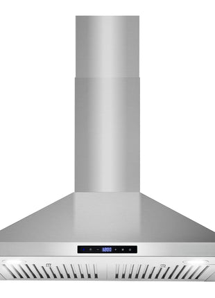 COSMO COS-63175S 30 in. Vista Collection 380 CFM Ducted Wall Mount Range Hood, Touch Controls, LED Lights, Stainless Steel