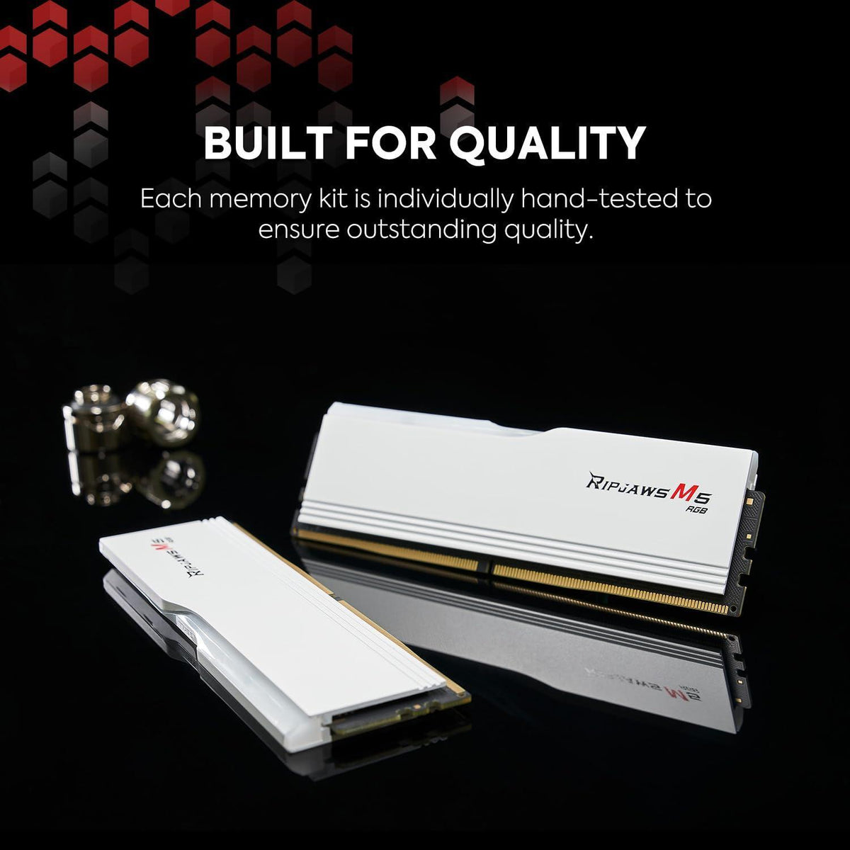 G.SKILL Ripjaws M5 RGB Series (Intel XMP 3.0) DDR5 RAM 96GB (2x48GB) 5200MT/s CL40-40-40-83 1.10V Desktop Computer Memory UDIMM - Matte White (F5-5200J4040A48GX2-RM5RW)