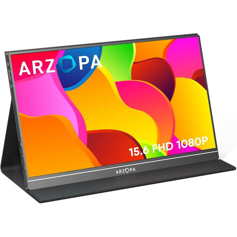 ARZOPA Portable Monitor Kickstand, 14.0 inch Ultra Slim Portable Laptop Monitor FHD 1080P External Display with Dual Speakers Second Screen for Laptop PC Phone Xbox PS4/5 Switch-A1S