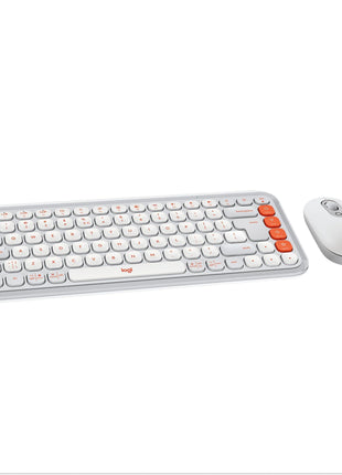 Logitech POP ICON Combo, Wireless Bluetooth Keyboard and Mouse, Comfortable Typing, programmable Keys and Buttons, Quiet clicks, Easy-Switch up to 3 Devices - Off-White