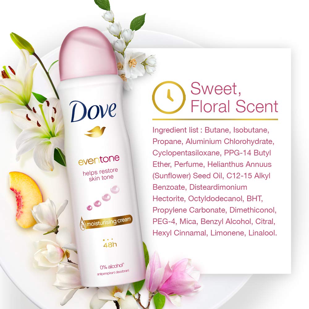 Dove Female Eventone Floral Scent Liquid Deodorant, 150 Ml (Pack Of 3)