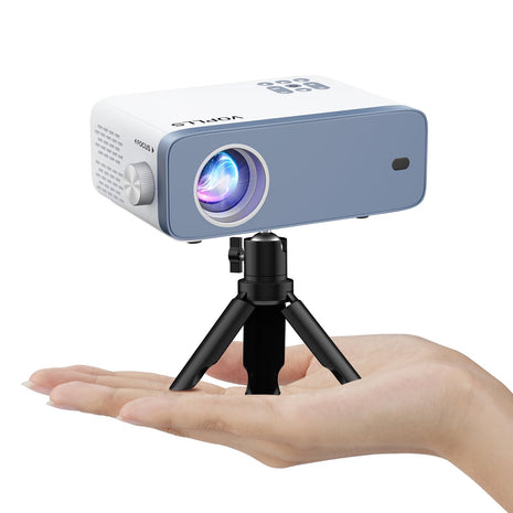 Mini Projector, VOPLLS 1080P Full HD Video Projector, Portable Outdoor Home Theater Movie Projector, 50% Zoom, Compatible with HDMI, USB, AV, Smartphone/Tablet/Laptop/PC/TV Box (25000L)