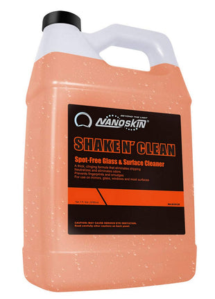 Nanoskin SHAKE N' CLEAN Glass Cleaner 1 Gallon – Thick Clinging Sprayable Glass Cleaning Solution | For Auto and Home for a Streak-Free Shine | Safe for Tinted and Non-Tinted Windows | Ammonia Free
