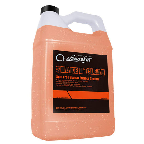 Nanoskin SHAKE N' CLEAN Glass Cleaner 1 Gallon – Thick Clinging Sprayable Glass Cleaning Solution | For Auto and Home for a Streak-Free Shine | Safe for Tinted and Non-Tinted Windows | Ammonia Free