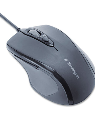 Kensington Pro Fit Wired Mid-Size Mouse, USB 2.0, Right Hand Use, Black