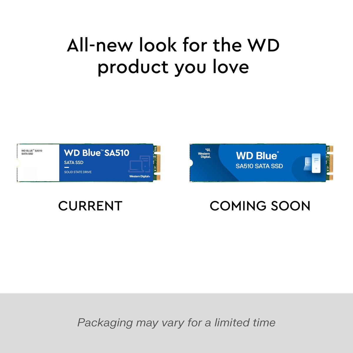 Western Digital 500GB WD Blue SA510 SATA Internal Solid State Drive SSD - SATA III 6 Gb/s, M.2 2280, Up to 560 MB/s - WDS500G3B0B