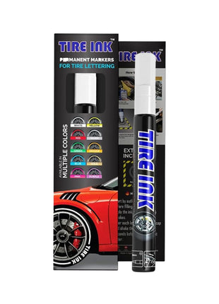 White Tire Paint Pen - Waterproof Permanent Paint pens for Car Wheels Lettering | Car Wash Safe and Durable | Made in Japan (Pack of 1)