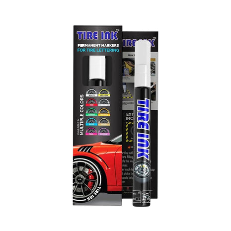 White Tire Paint Pen - Waterproof Permanent Paint pens for Car Wheels Lettering | Car Wash Safe and Durable | Made in Japan (Pack of 1)