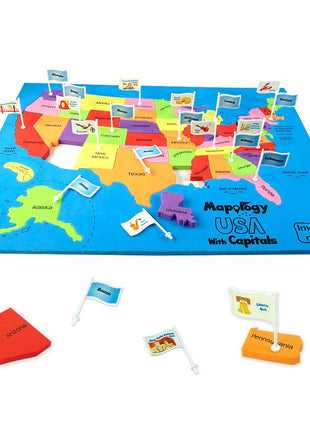 Imagimake Mapology USA Map Jigsaw Puzzle, Learn States, Capitals with Flags | Educational Geography Toy, 50 State Puzzle, Learn USA Capitals, Birthday Gift for Boy & Girl Ages 5,6,7,8,9,10,11,12 Year Old