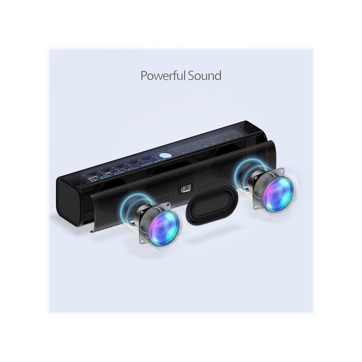 Adesso Xtream S5 USB Sound Bar Speaker for PC Desktop 5W x 2, Black