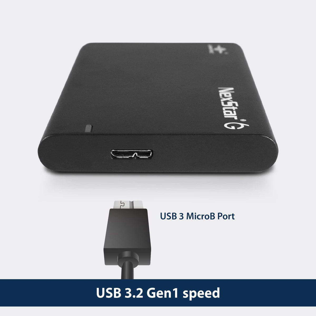 NexStar 6G, 2.5” SATA III to USB 3.2 Gen1 External SSD/HDD Enclosure, ID: Black