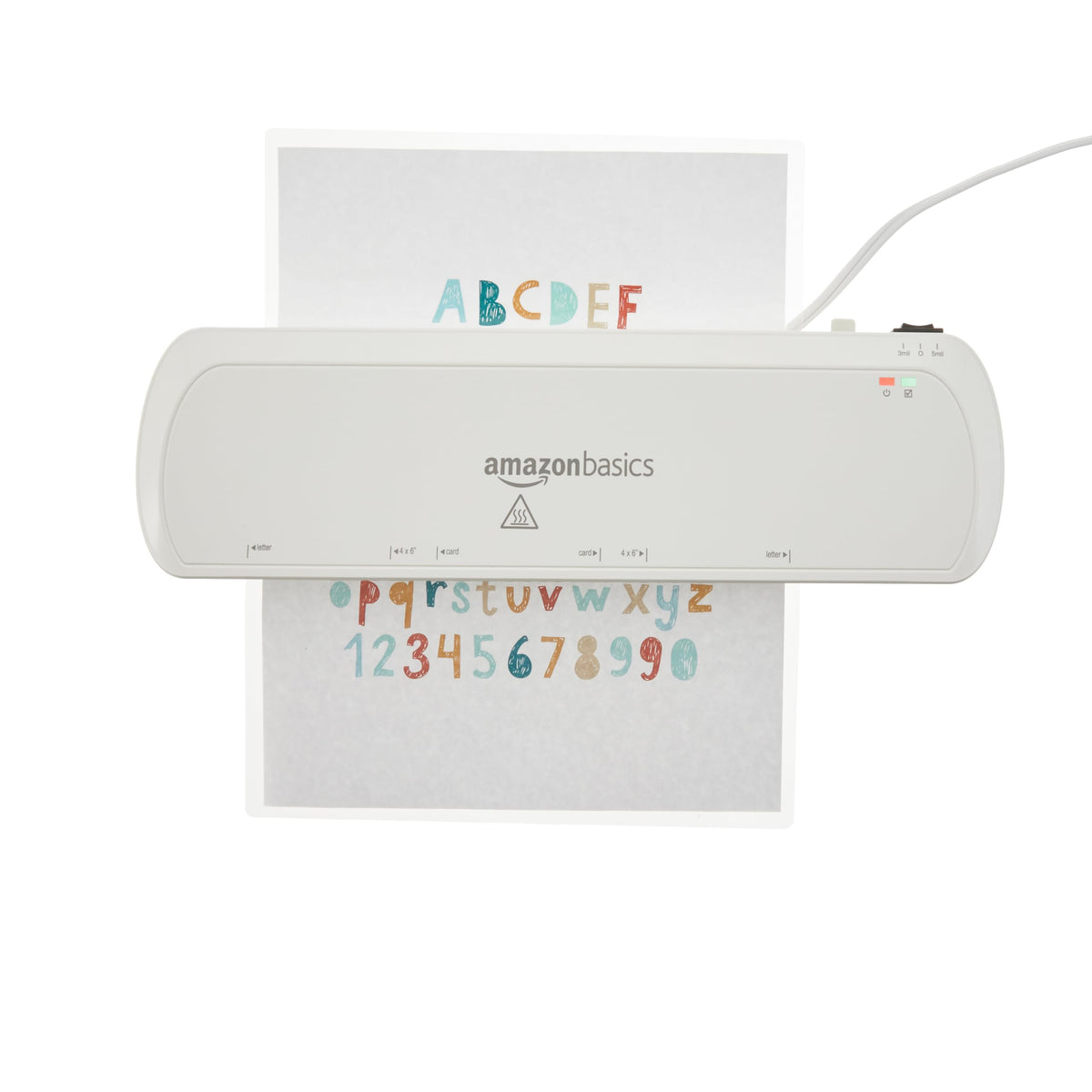 Amazon Basics 9 inch Thermal Laminator Machine for Documents and Photos, Easy to Use for Home Office or School, White