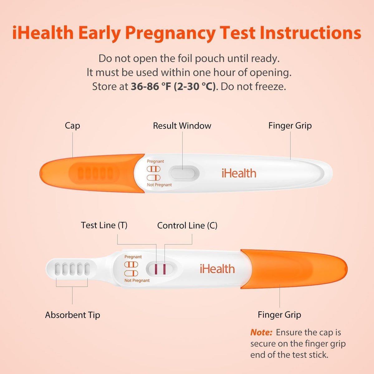 iHealth Early Detection Pregnancy Test 3 Pack, Ultra-Sensitive Results 6 Days Before Missed Period, Over 99% Accurate. Easy at-Home Fertility HCG Test Kit, Individually Wrapped, Pruebas de embarazo