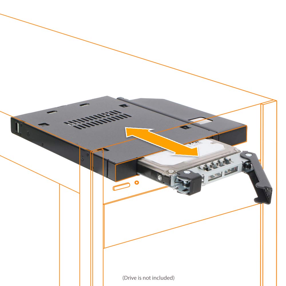 ICY DOCK 2.5” SATA/SAS HDD/SSD Rugged Full Metal Mobile Rack for Slim ODD or Slim FDD Bay | ToughArmor MB411SPO-B