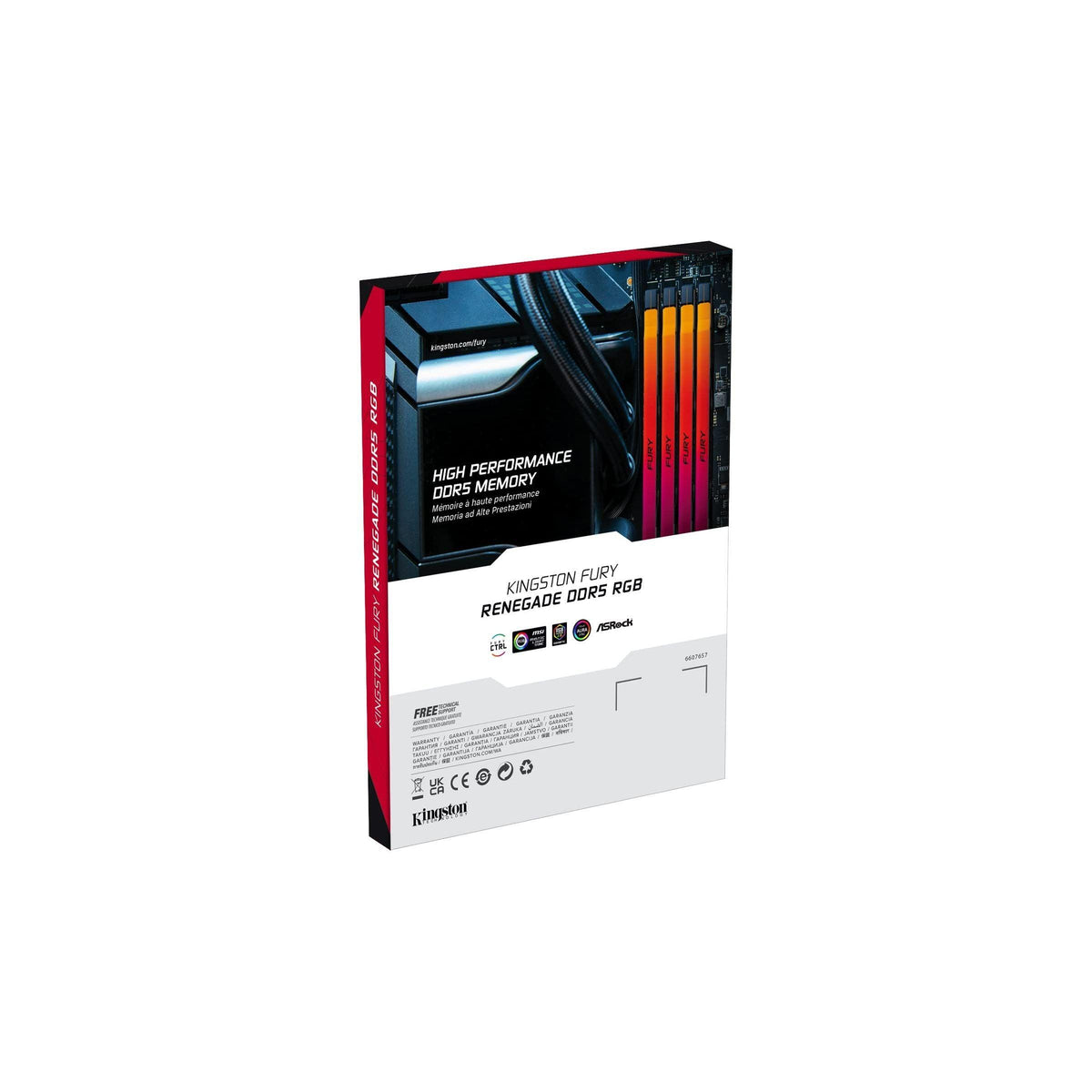 Kingston Fury Renegade Black RGB XMP 96GB 6400MT/s DDR5 CL32 DIMM Desktop Gaming Memory (Kit of 2) - KF564C32RSAK2-96