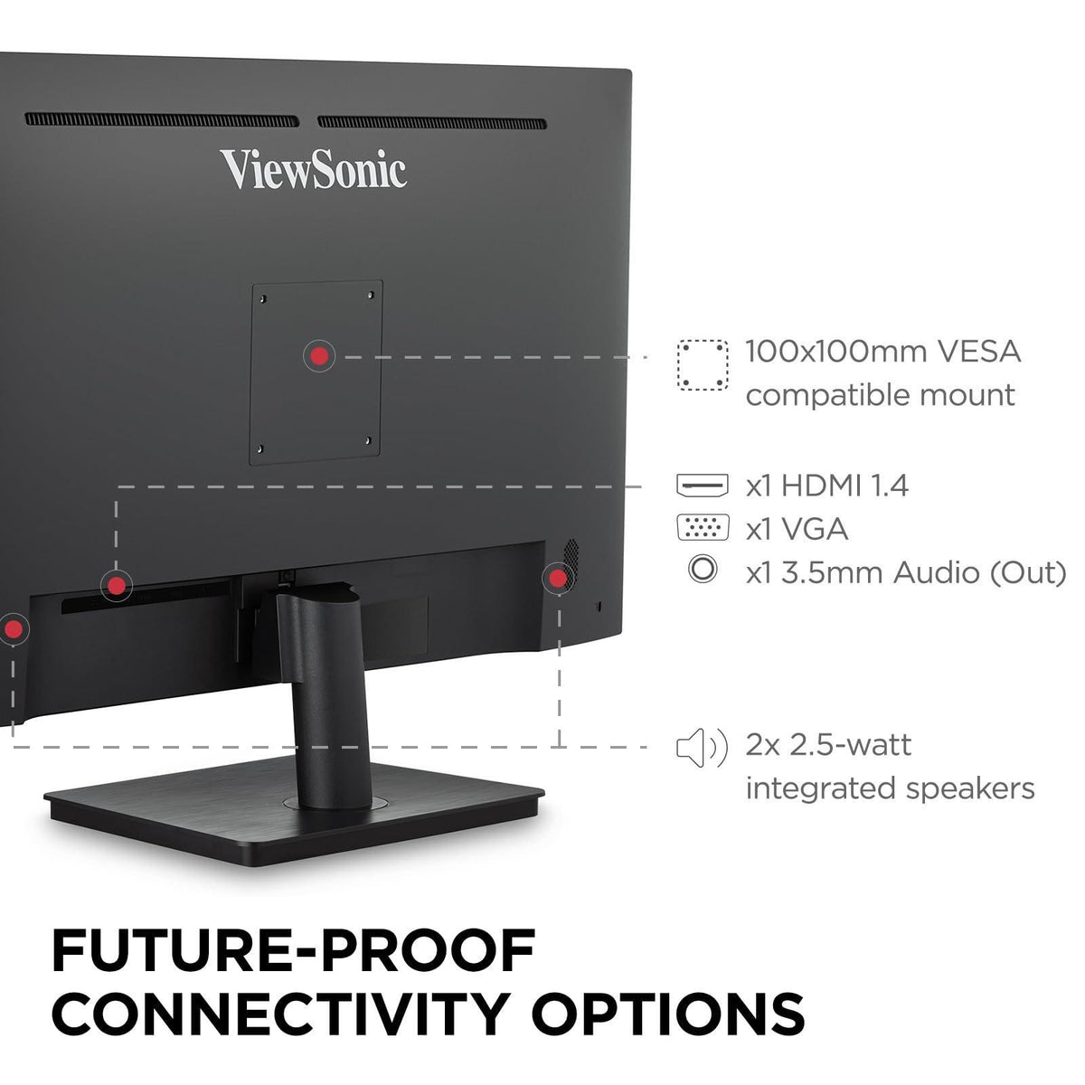 ViewSonic VA3209M 32 Inch IPS Full HD 1080p Monitor with Thin Bezels, 75Hz, Eye Care, HDMI, VGA Inputs for Home and Office