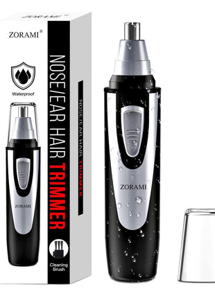 Ear and Nose Hair Trimmer Clipper - 2026 Professional Painless Eyebrow & Facial Hair Trimmer for Men Women,Battery-Operated Trimmer with IPX7 Waterproof,Dual Edge Blades for Easy Cleansing Black