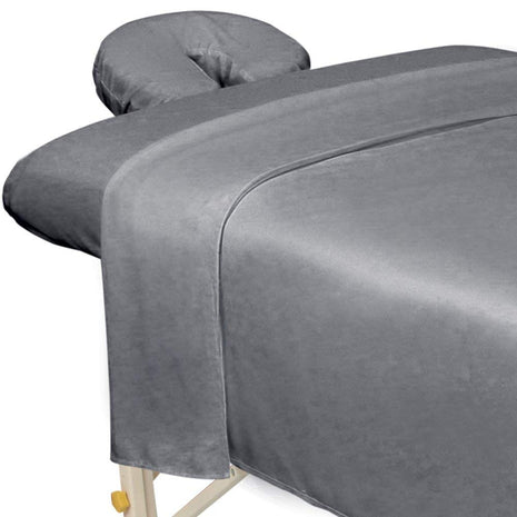 ForPro 3ct Microfiber Massage Sheet Set, Cool Grey, Ultra-Light | for Massage & Treatment Tables, Disposable Table Sheets, Spa Bed Sheets, Esthetician Table Linens, Salon & Spa Essentials