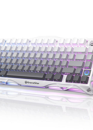 GravaStar Mercury K1 75% Wireless Mechanical Gaming Keyboard, Aluminum Alloy Exoskeleton Design, Gasket Custom Keyboard Hot-Swap Socket, Linear Switches, RGB Backlit
