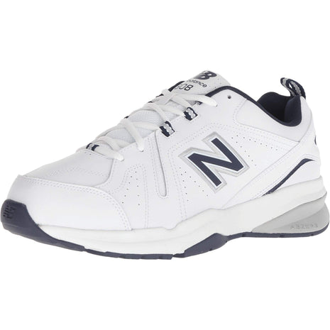 New Balance Men's 608 V5 Casual Comfort Cross Trainer, White/Navy, 10.5