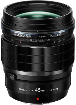 OM SYSTEM Olympus M.Zuiko Digital ED 45mm F1.2 PRO for Micro Four Thirds System Camera, Ultra Bright F1.2 Lens, Weather Sealed Design, MF Clutch, L-Fn Button